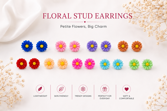 Daisy Flower Stud Earrings multicolor collection