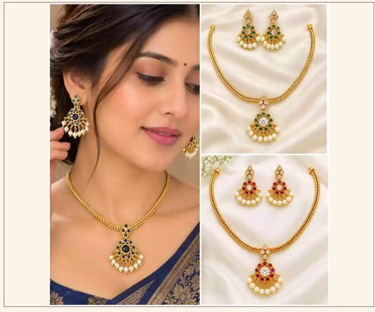 Naan Patti Short Necklace Set with Earrings F4-NN-2081