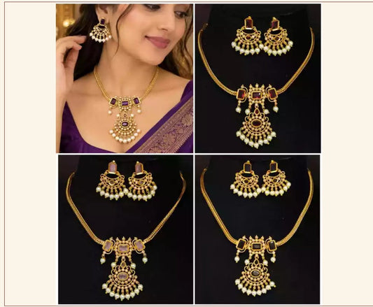 Beautiful Chandbali Design Naan Patti with Earrings 3048