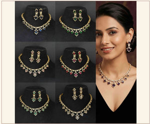 Mehandi Finishing Necklace Set 6067 in multiple colours
