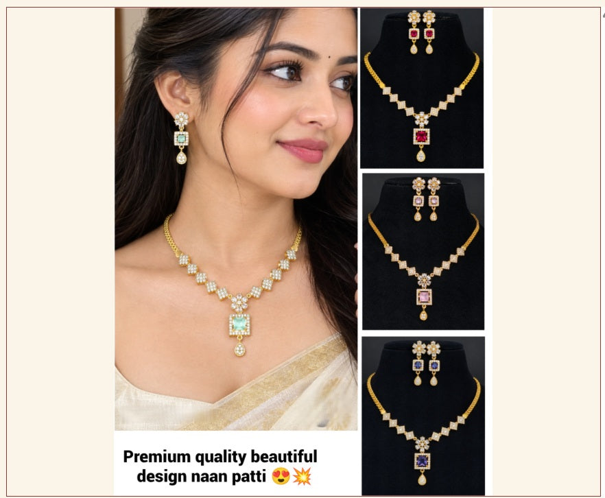 Premium Quality Beautiful Design Naan Patti Necklace Short Set