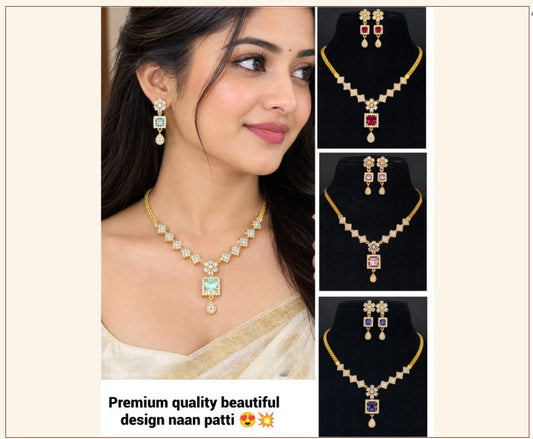 Premium Quality Beautiful Design Naan Patti Necklace Short Set