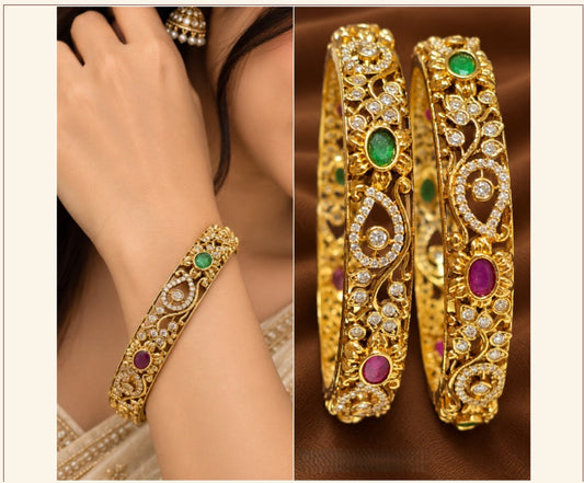 Beautiful Mango and Flower Design Bangles in Multicolor