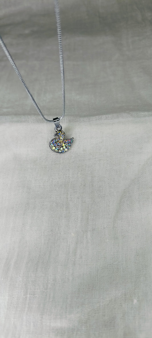Premium Silver Swan Pendant Necklace on silver chain